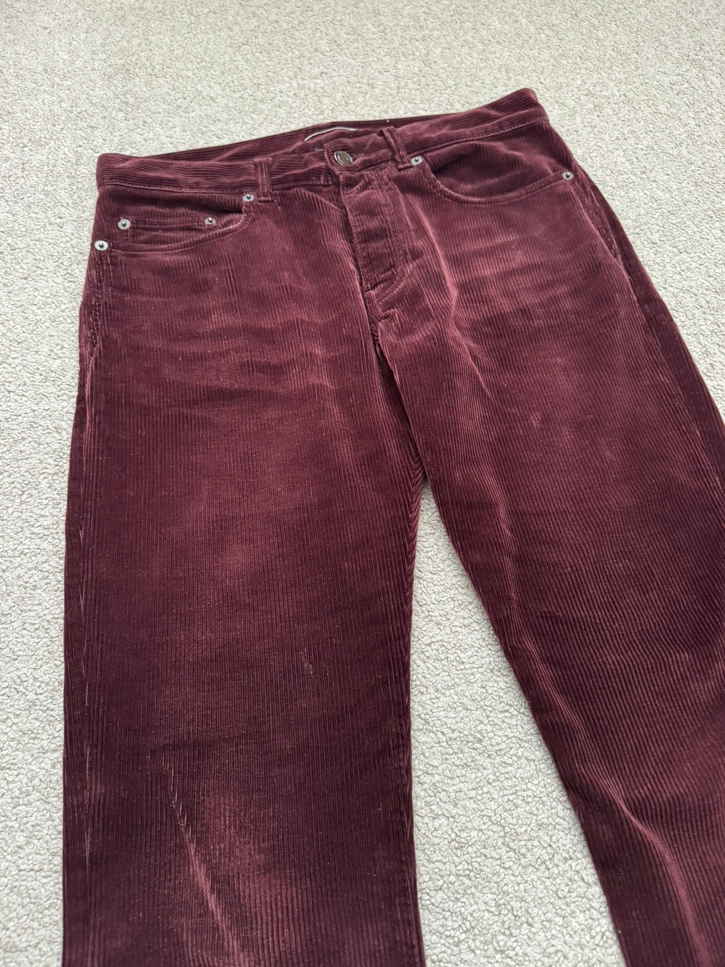 FW18 Saint Laurent Paris Red D17 Bootcut Corduroy Jeans