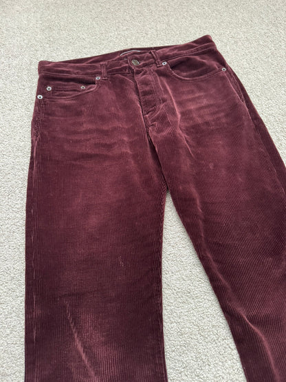 FW18 Saint Laurent Paris Red D17 Bootcut Corduroy Jeans