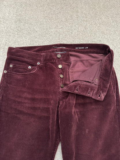 FW18 Saint Laurent Paris Red D17 Bootcut Corduroy Jeans