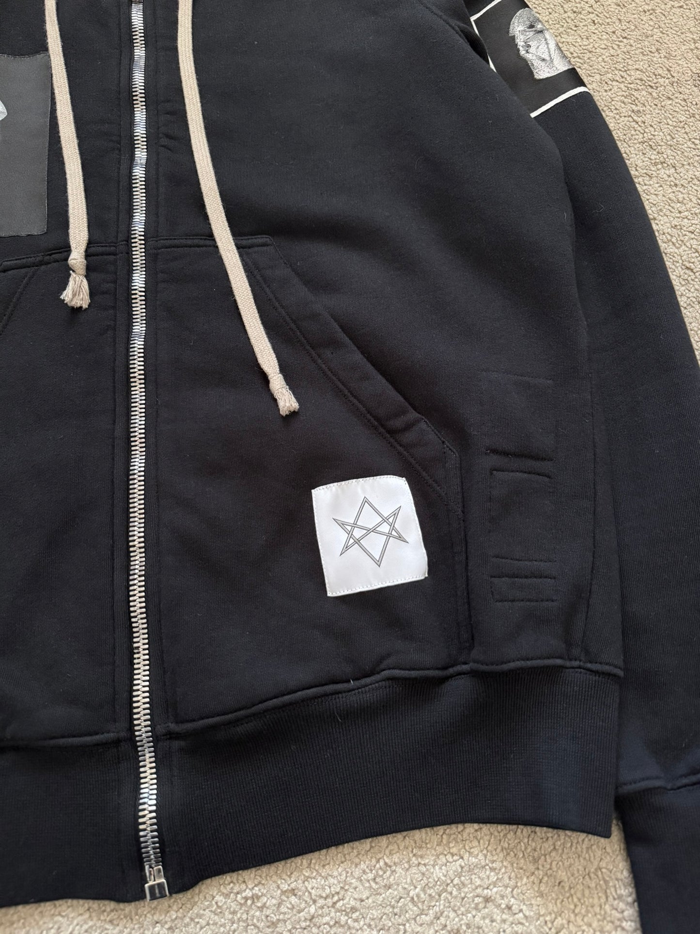 SS18 Rick Owens DRKSHDW Patched Jason Zip Up Hoodie