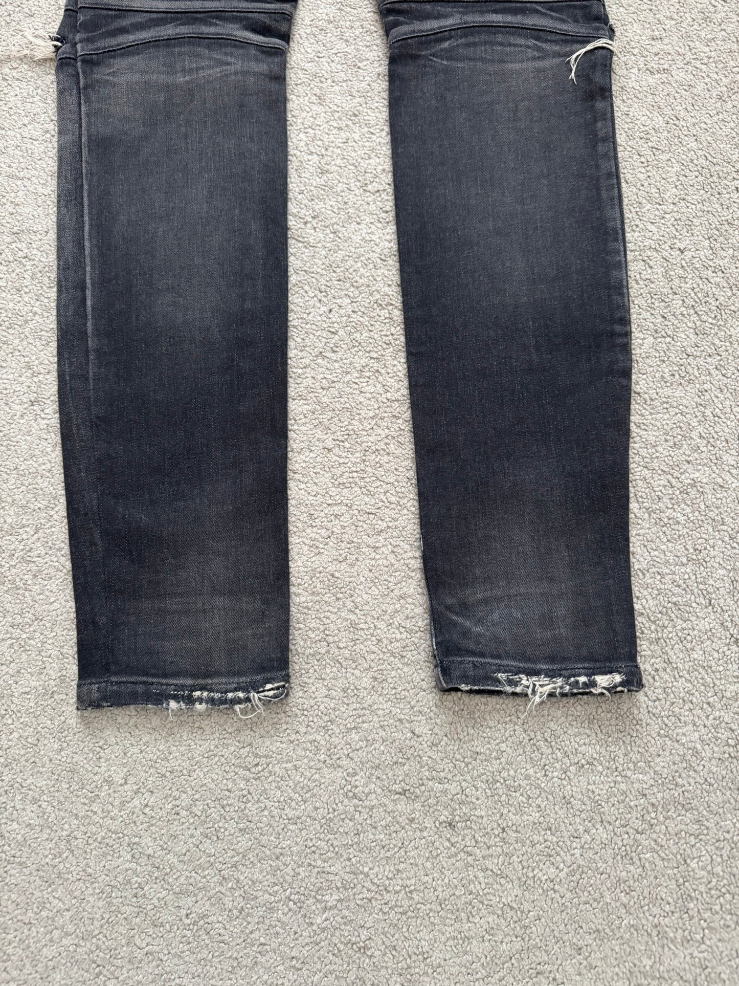 Balmain by Olivier Rousteing Distressed Zip Biker Denim Jeans