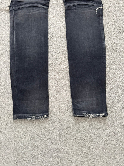 Balmain by Olivier Rousteing Distressed Zip Biker Denim Jeans