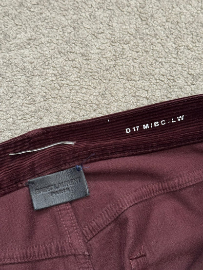 FW18 Saint Laurent Paris Red D17 Bootcut Corduroy Jeans