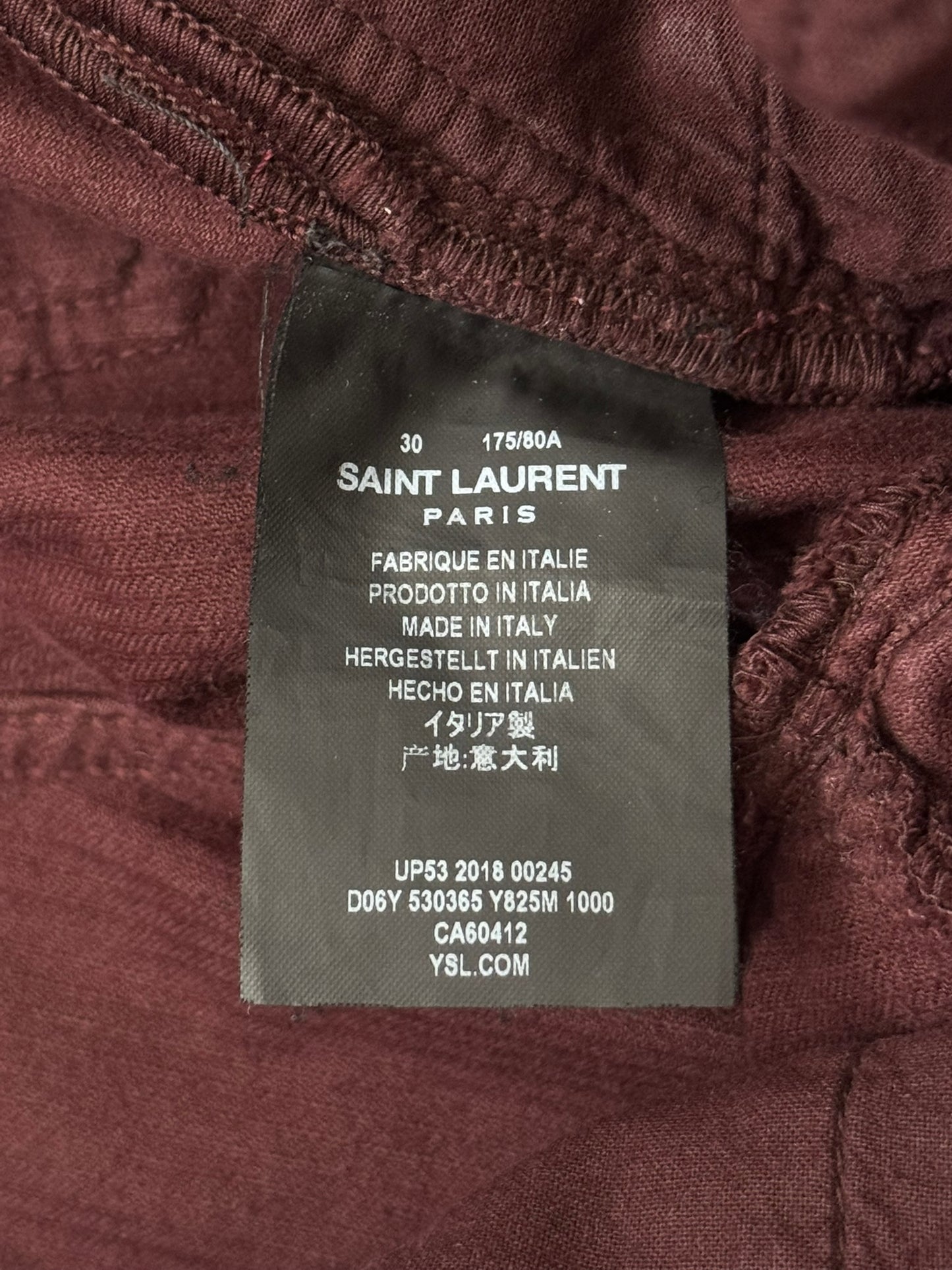 FW18 Saint Laurent Paris Red D17 Bootcut Corduroy Jeans