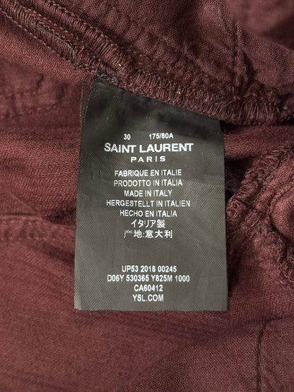 FW18 Saint Laurent Paris Red D17 Bootcut Corduroy Jeans