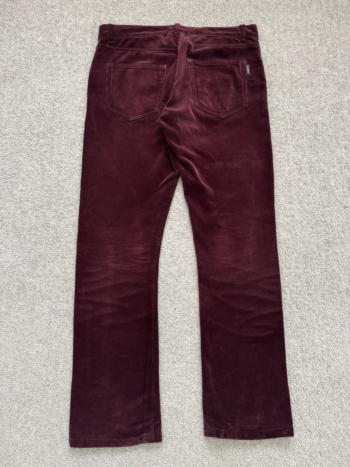 FW18 Saint Laurent Paris Red D17 Bootcut Corduroy Jeans