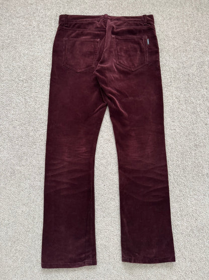 FW18 Saint Laurent Paris Red D17 Bootcut Corduroy Jeans