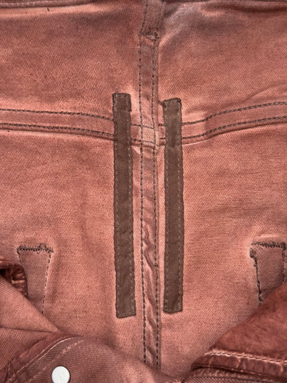 FW24 Rick Owens DRKSHDW Terracotta Waxed Detroit Denim Jeans