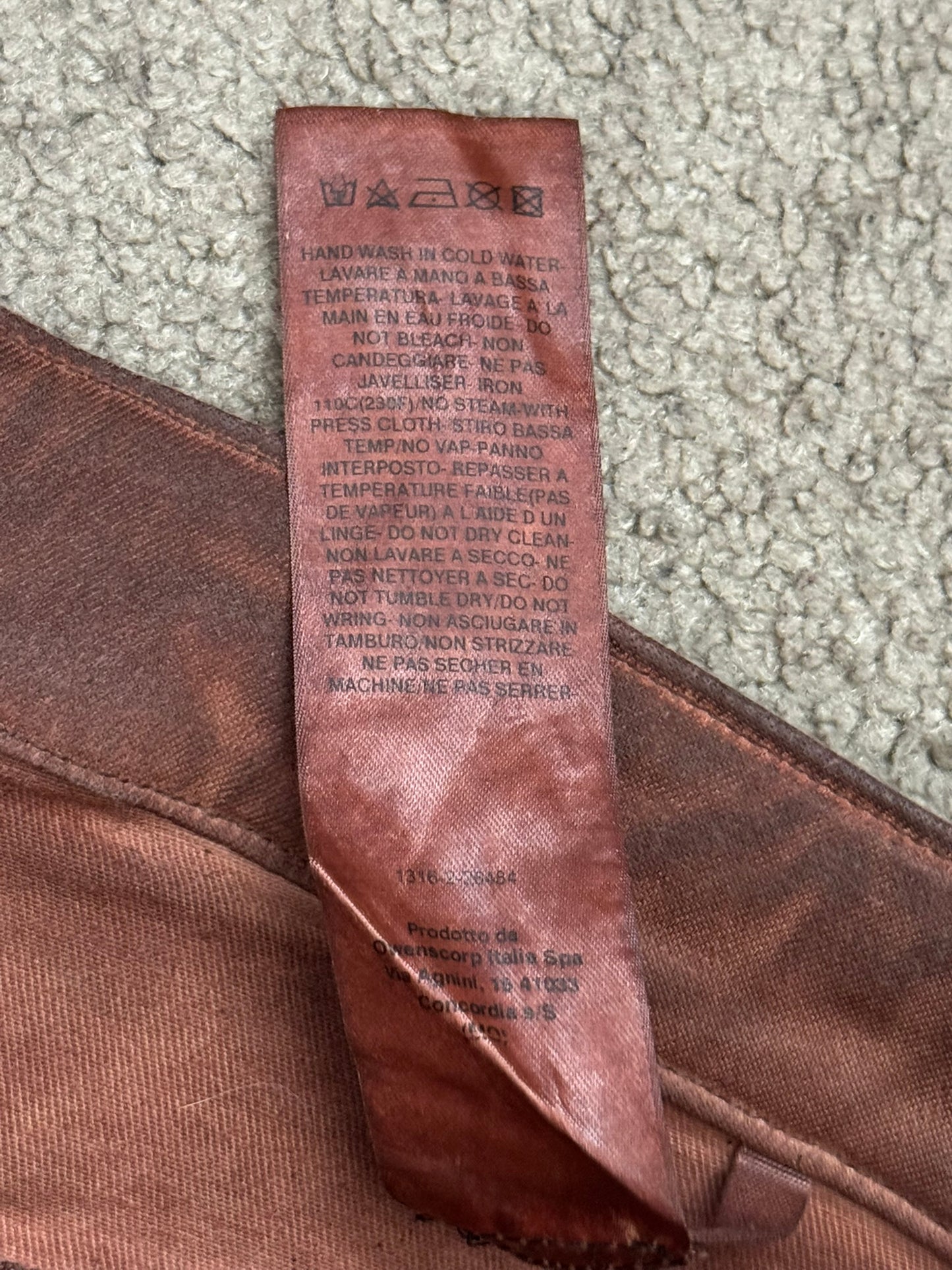 FW24 Rick Owens DRKSHDW Terracotta Waxed Detroit Denim Jeans