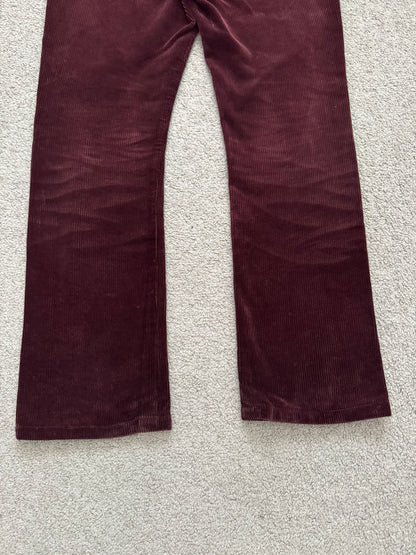 FW18 Saint Laurent Paris Red D17 Bootcut Corduroy Jeans