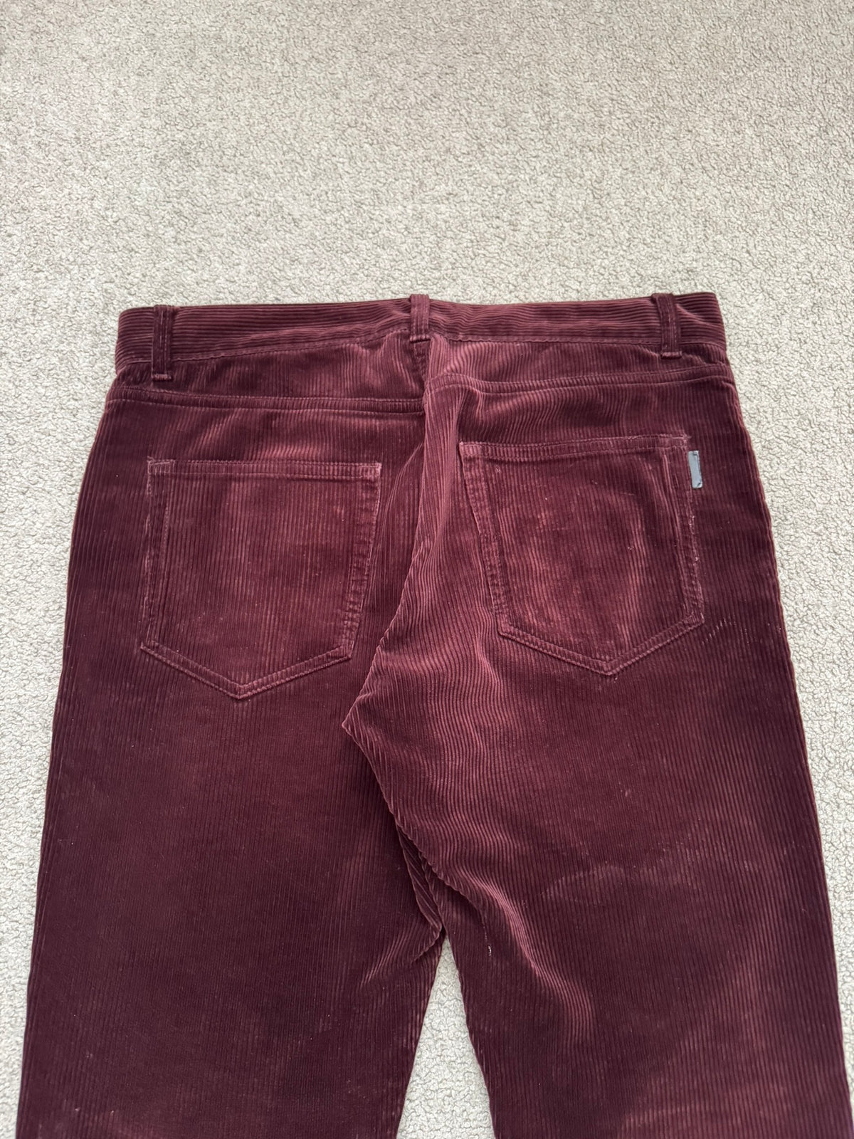 FW18 Saint Laurent Paris Red D17 Bootcut Corduroy Jeans