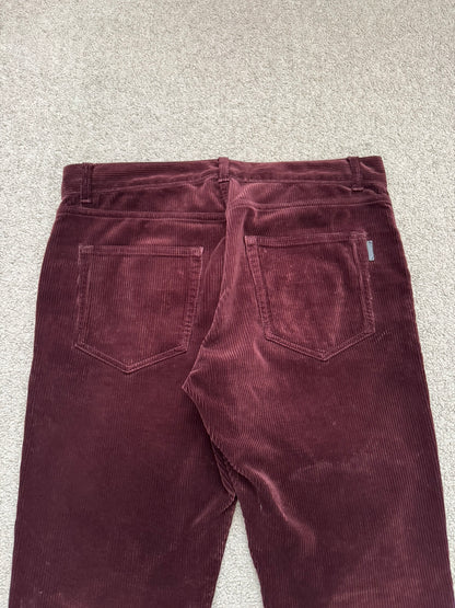 FW18 Saint Laurent Paris Red D17 Bootcut Corduroy Jeans