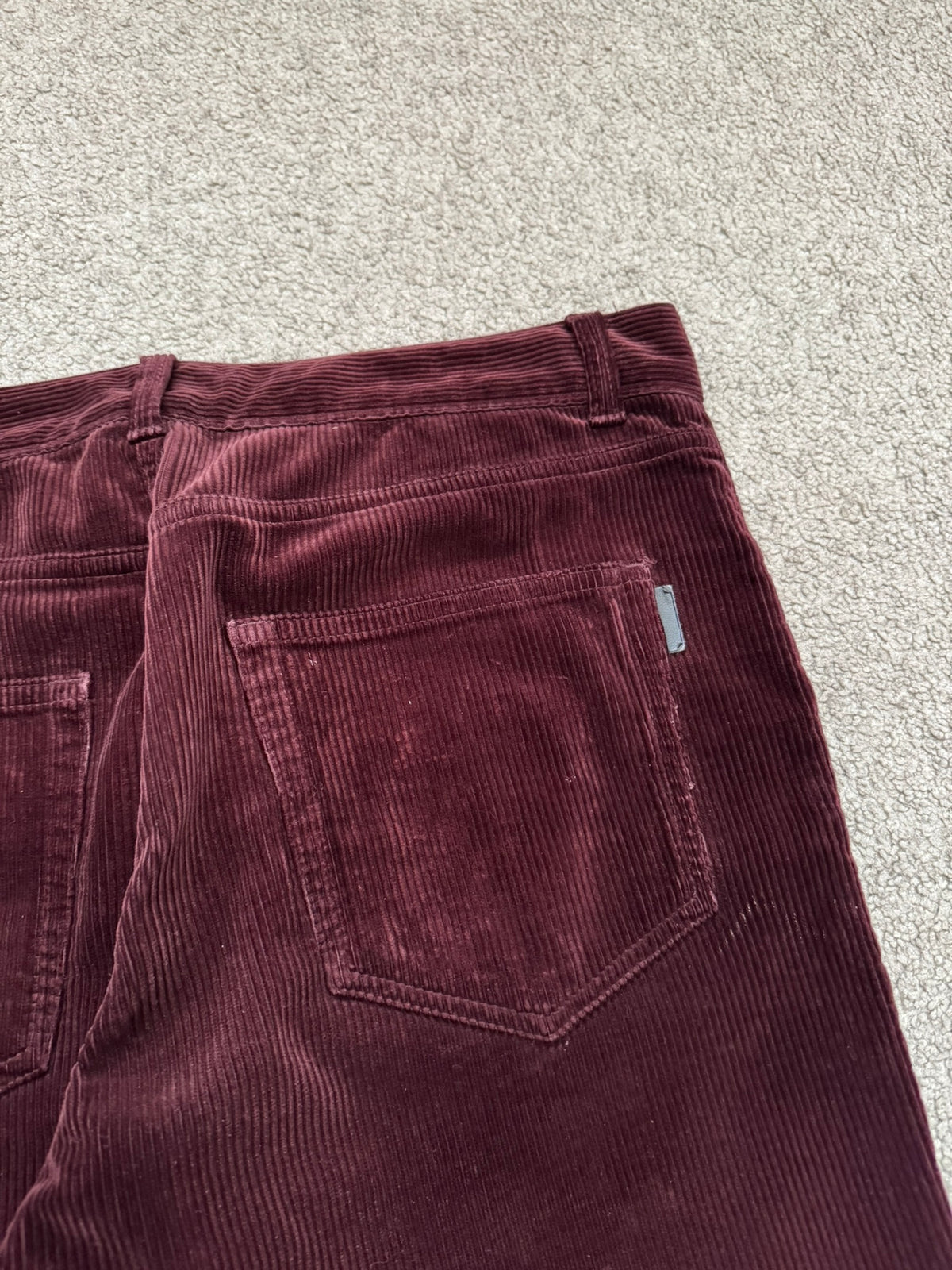 FW18 Saint Laurent Paris Red D17 Bootcut Corduroy Jeans