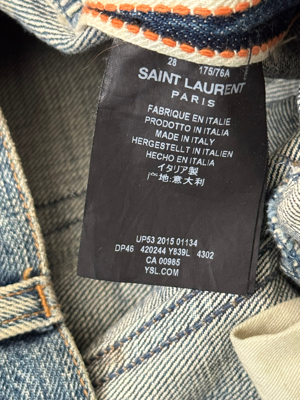 SS16 Saint Laurent by Hedi Slimane Washed Selvedge D10 Denim Jeans