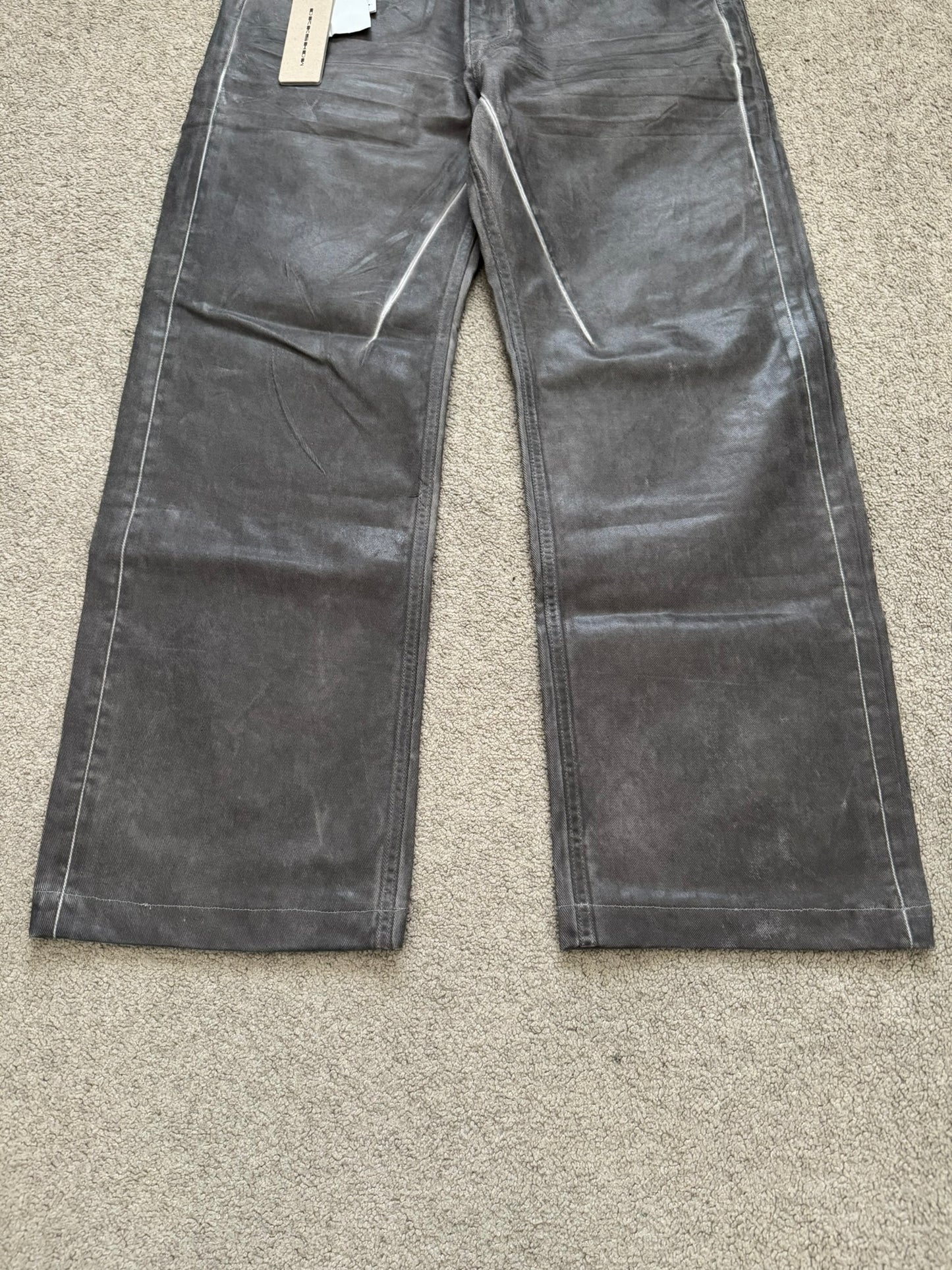 New SS25 Rick Owens DRKSHDW Waxed Dark Dust Geth Denim Jeans