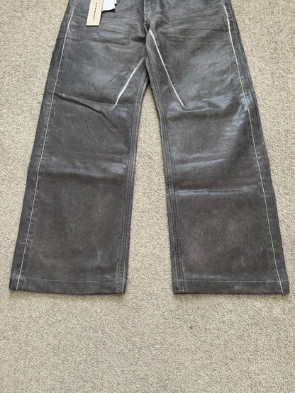 New SS25 Rick Owens DRKSHDW Waxed Dark Dust Geth Denim Jeans