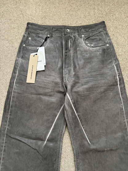 New SS25 Rick Owens DRKSHDW Waxed Dark Dust Geth Denim Jeans