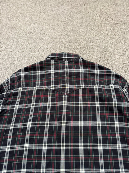 SS16 Saint Laurent by Hedi Slimane Western Snap Plaid Shirt