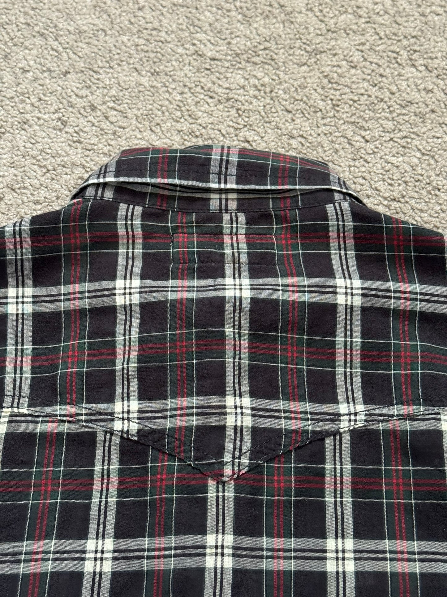 SS16 Saint Laurent by Hedi Slimane Western Snap Plaid Shirt