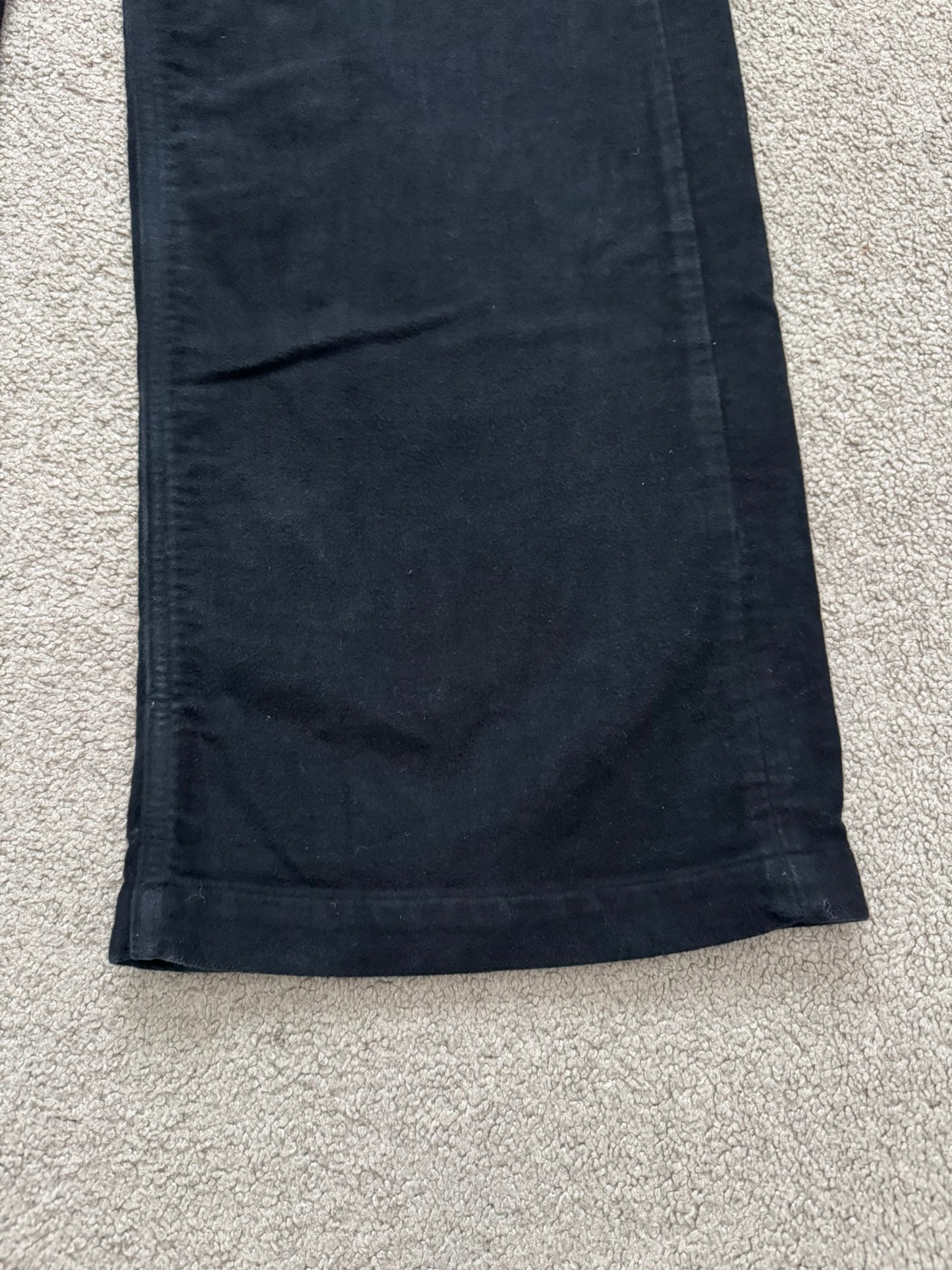 FW24 Rick Owens DRKSHDW Black Cotton Moleskin Geth Cut Jeans