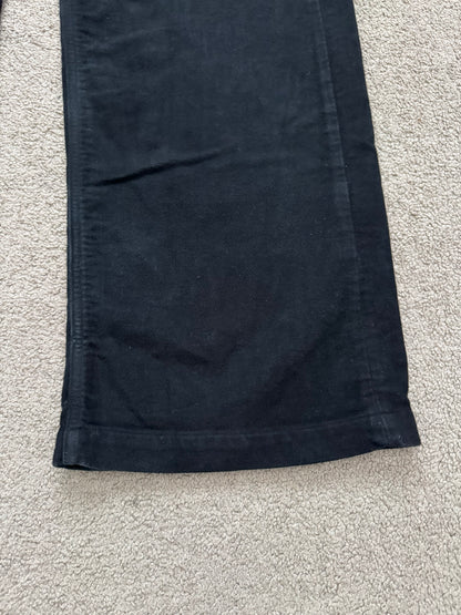 FW24 Rick Owens DRKSHDW Black Cotton Moleskin Geth Cut Jeans