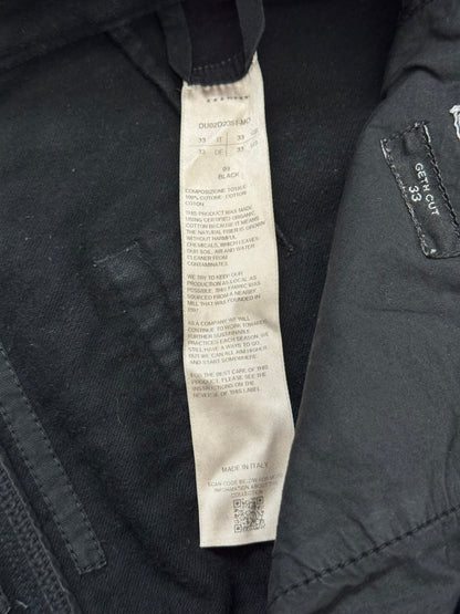 FW24 Rick Owens DRKSHDW Black Cotton Moleskin Geth Cut Jeans