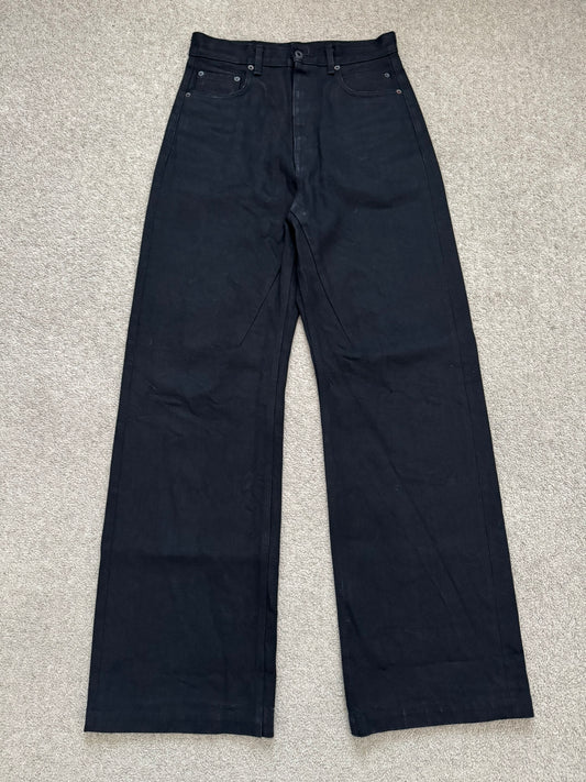 FW22 Rick Owens DRKSHDW MIJ Black Selvedge Geth Denim Jeans