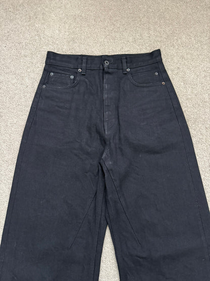 FW22 Rick Owens DRKSHDW MIJ Black Selvedge Geth Denim Jeans