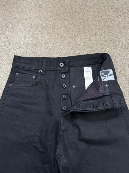 FW22 Rick Owens DRKSHDW MIJ Black Selvedge Geth Denim Jeans