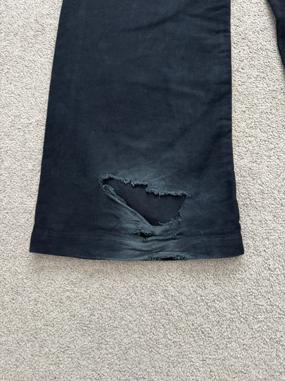 FW24 Rick Owens DRKSHDW Black Cotton Moleskin Geth Cut Jeans