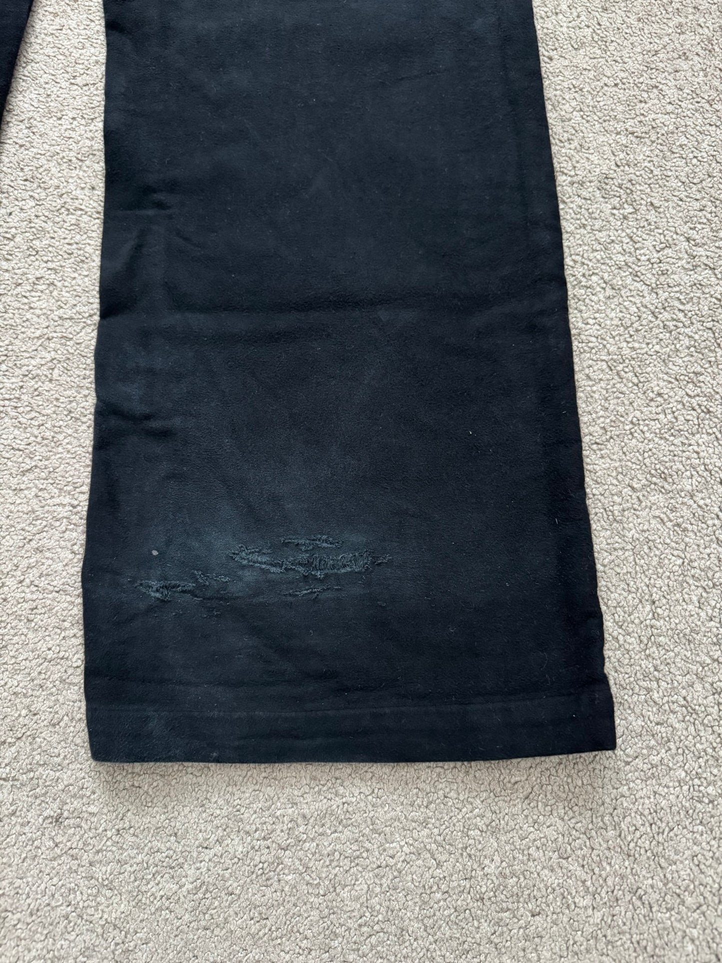 FW24 Rick Owens DRKSHDW Black Cotton Moleskin Geth Cut Jeans