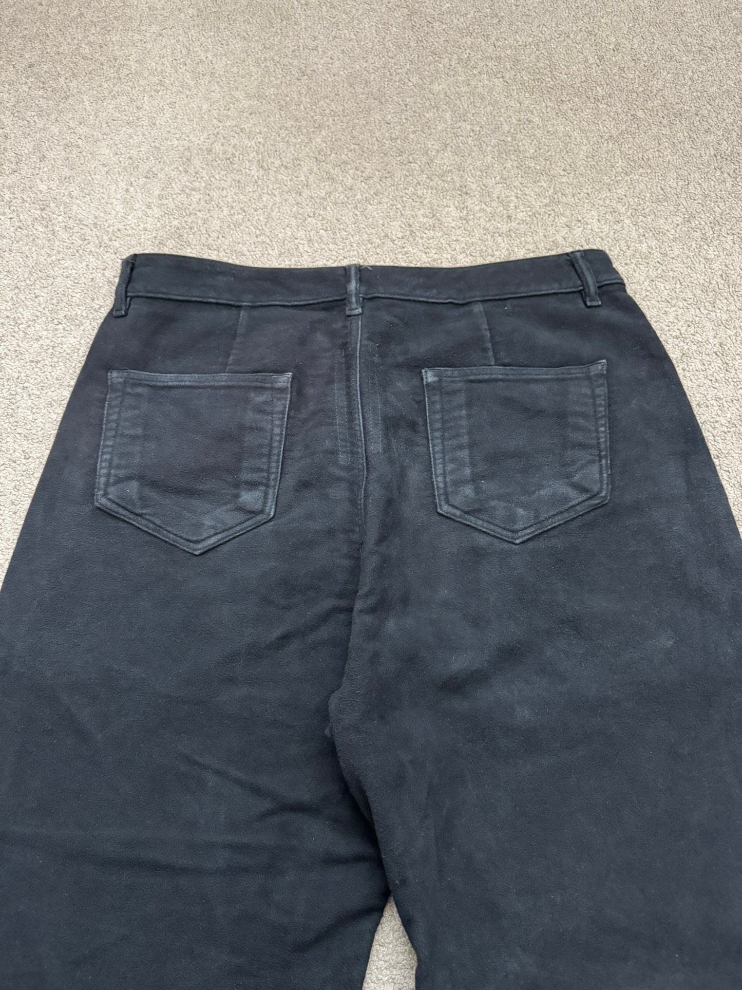 FW24 Rick Owens DRKSHDW Black Cotton Moleskin Geth Cut Jeans
