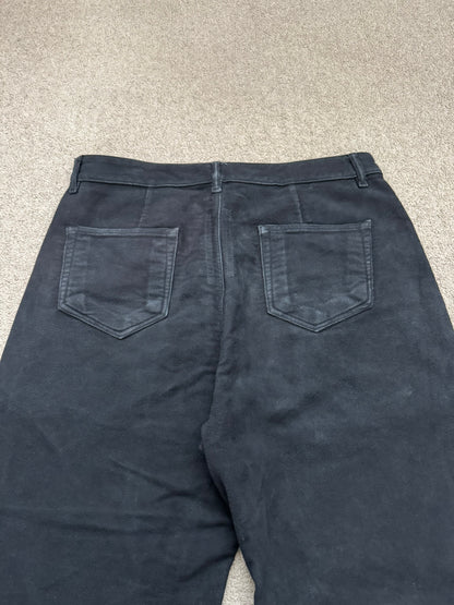 FW24 Rick Owens DRKSHDW Black Cotton Moleskin Geth Cut Jeans