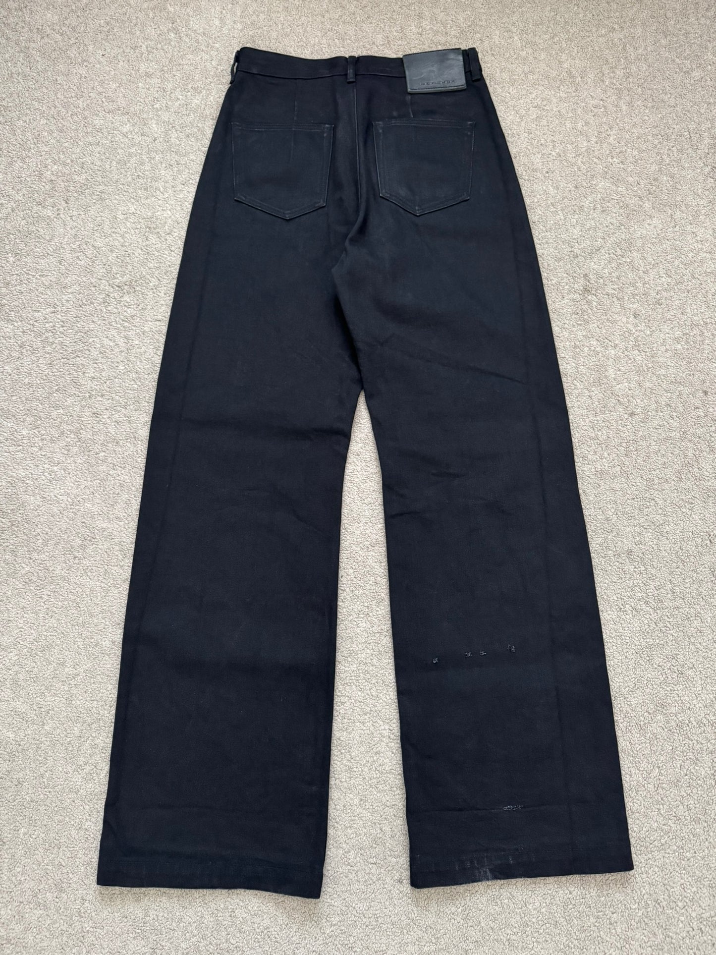 FW22 Rick Owens DRKSHDW MIJ Black Selvedge Geth Denim Jeans