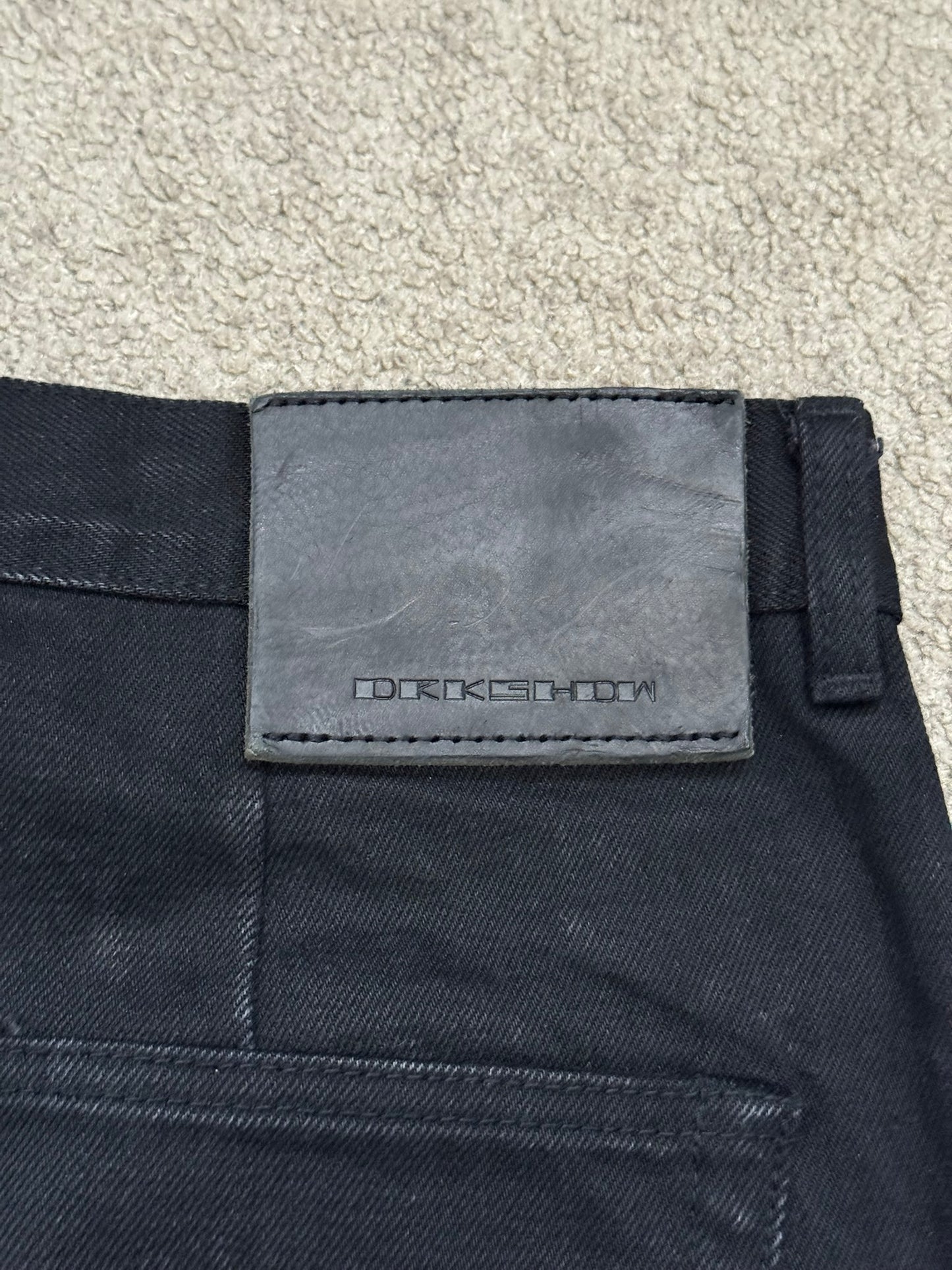 FW22 Rick Owens DRKSHDW MIJ Black Selvedge Geth Denim Jeans