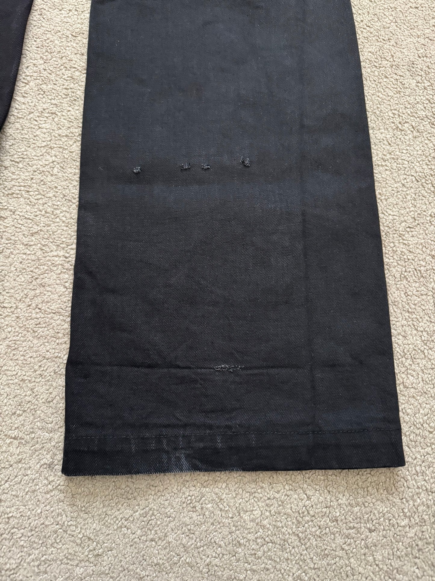 FW22 Rick Owens DRKSHDW MIJ Black Selvedge Geth Denim Jeans