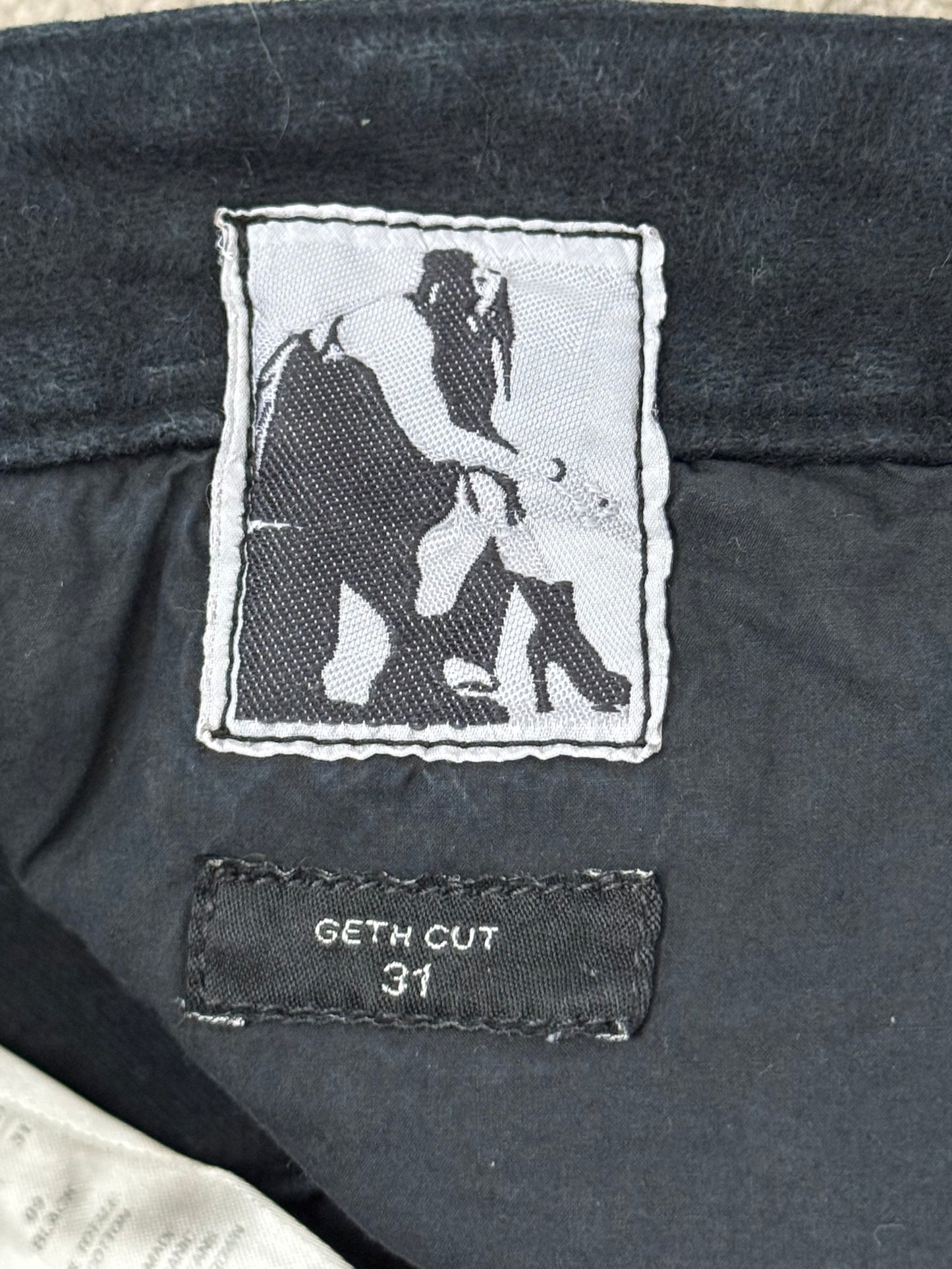 FW24 Rick Owens DRKSHDW Black Cotton Moleskin Geth Cut Jeans