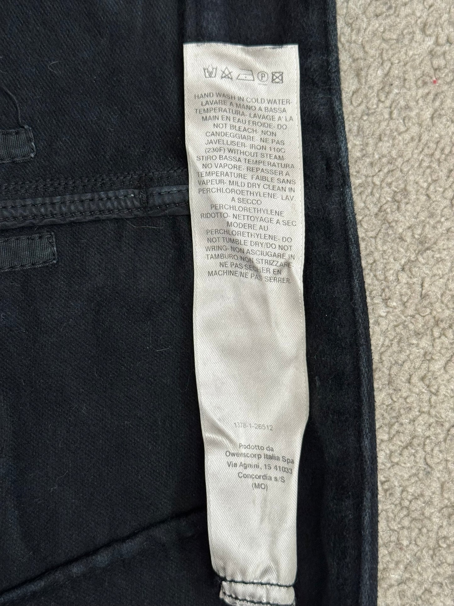 FW24 Rick Owens DRKSHDW Black Cotton Moleskin Geth Cut Jeans
