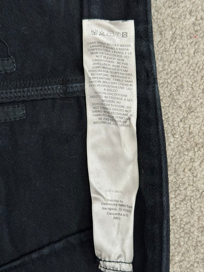 FW24 Rick Owens DRKSHDW Black Cotton Moleskin Geth Cut Jeans