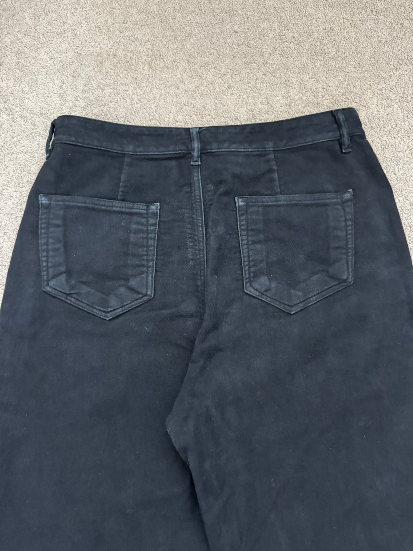 FW24 Rick Owens DRKSHDW Black Cotton Moleskin Geth Cut Jeans