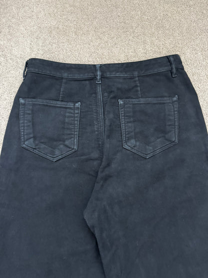 FW24 Rick Owens DRKSHDW Black Cotton Moleskin Geth Cut Jeans