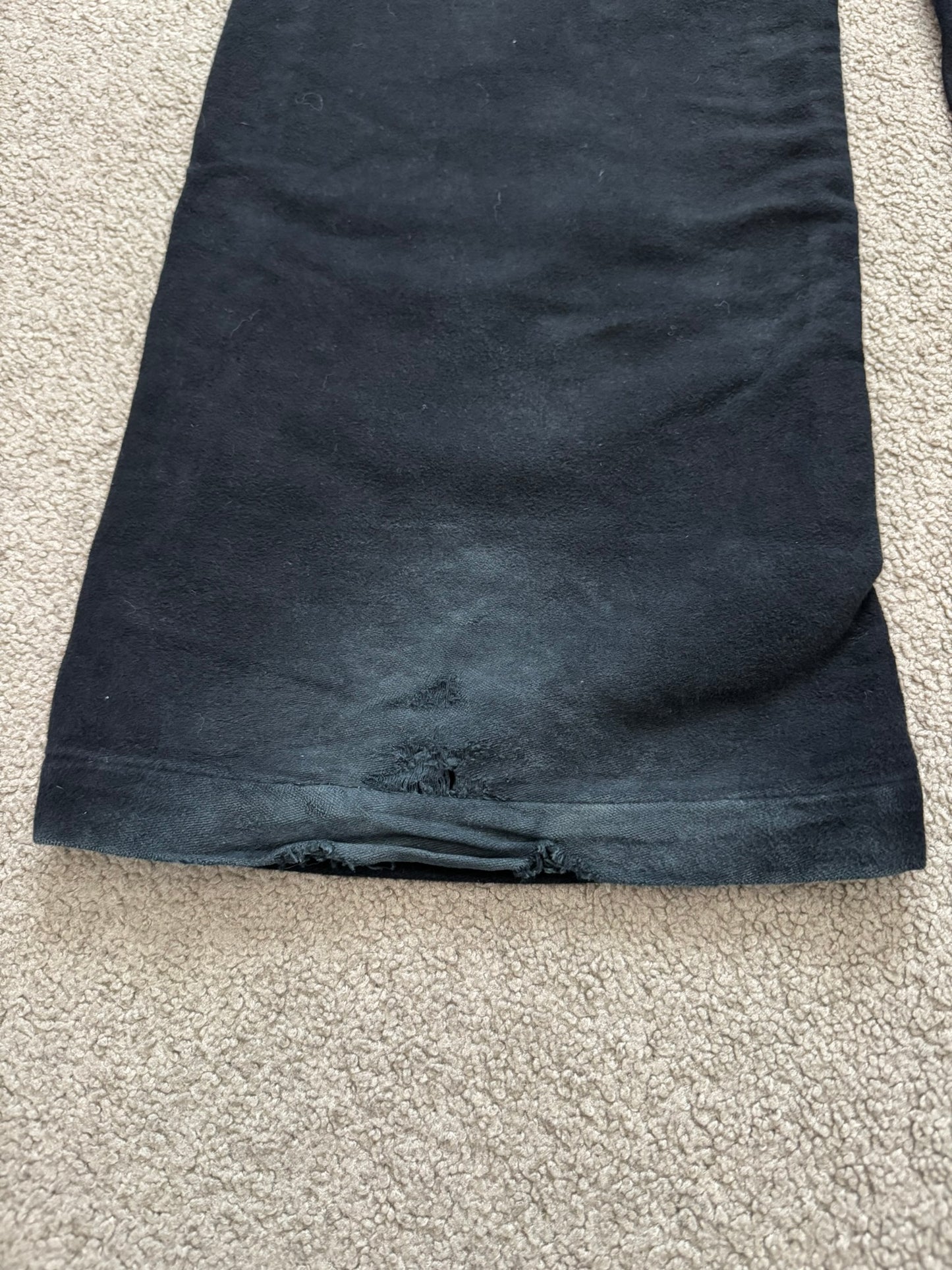 FW24 Rick Owens DRKSHDW Black Cotton Moleskin Geth Cut Jeans