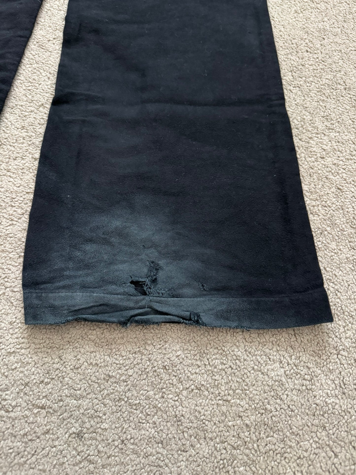 FW24 Rick Owens DRKSHDW Black Cotton Moleskin Geth Cut Jeans