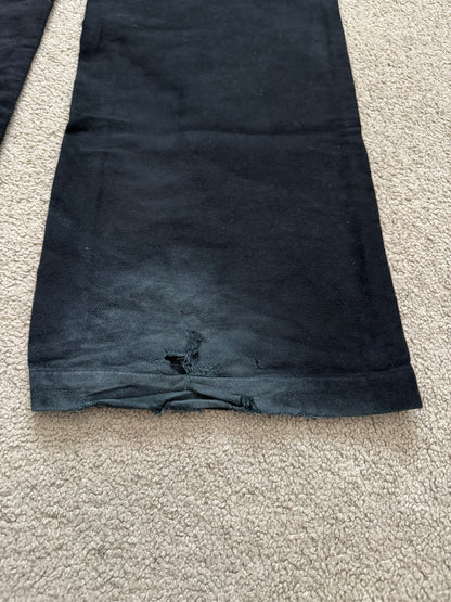 FW24 Rick Owens DRKSHDW Black Cotton Moleskin Geth Cut Jeans