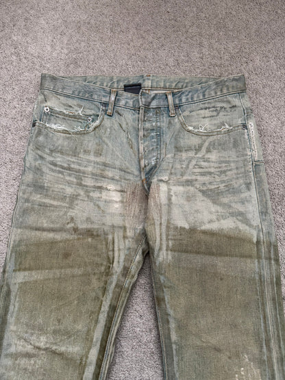 SS04 Dior Homme by Hedi Slimane “Bleu Claire” Waxed Denim Jeans