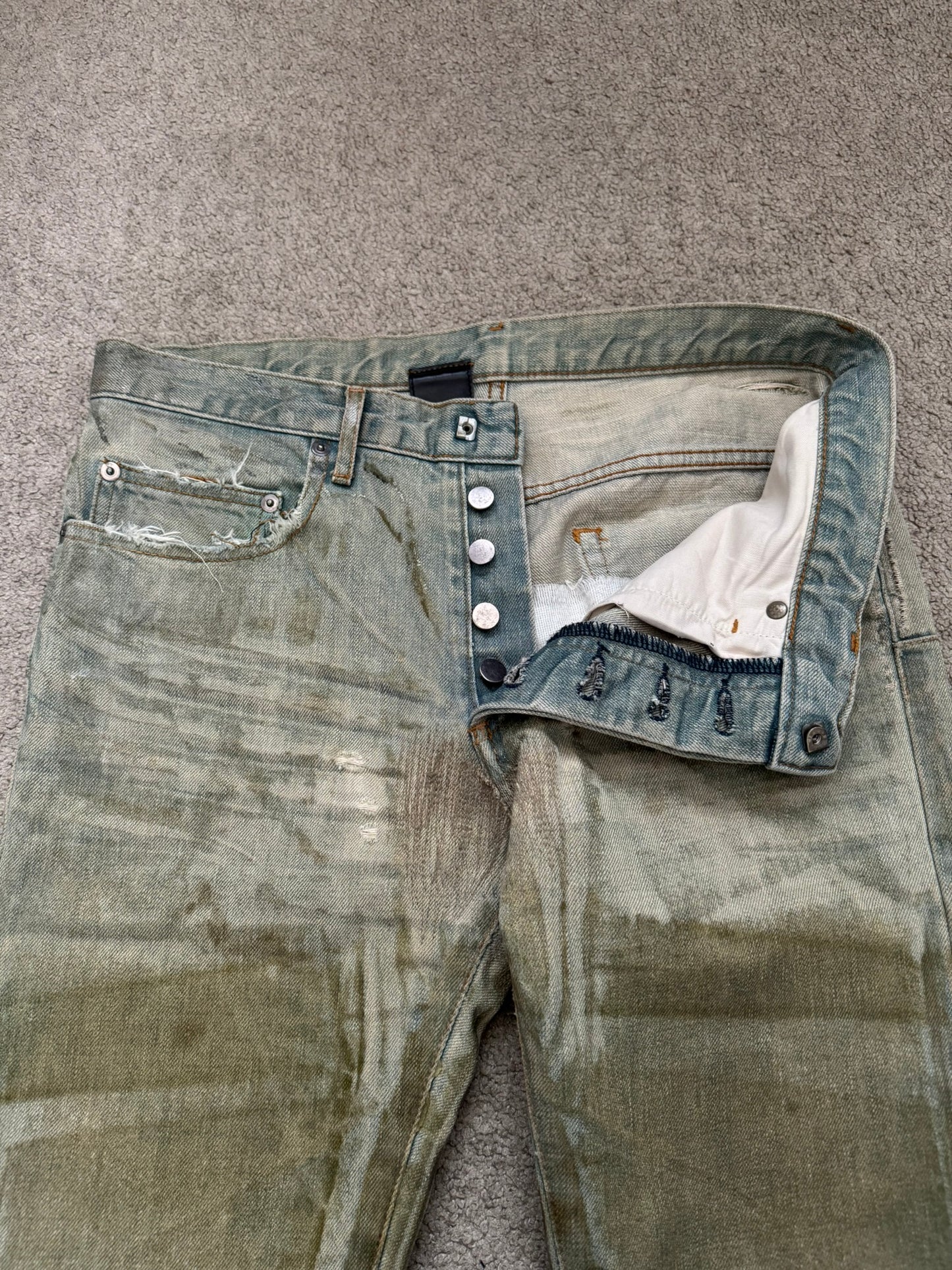 SS04 Dior Homme by Hedi Slimane “Bleu Claire” Waxed Denim Jeans