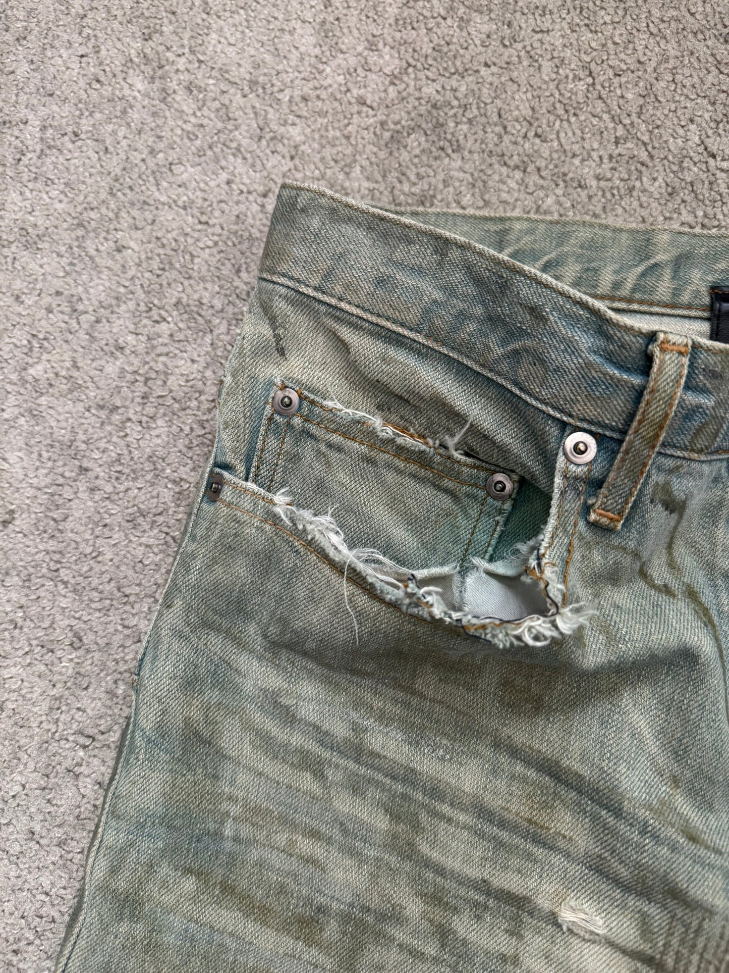 SS04 Dior Homme by Hedi Slimane “Bleu Claire” Waxed Denim Jeans