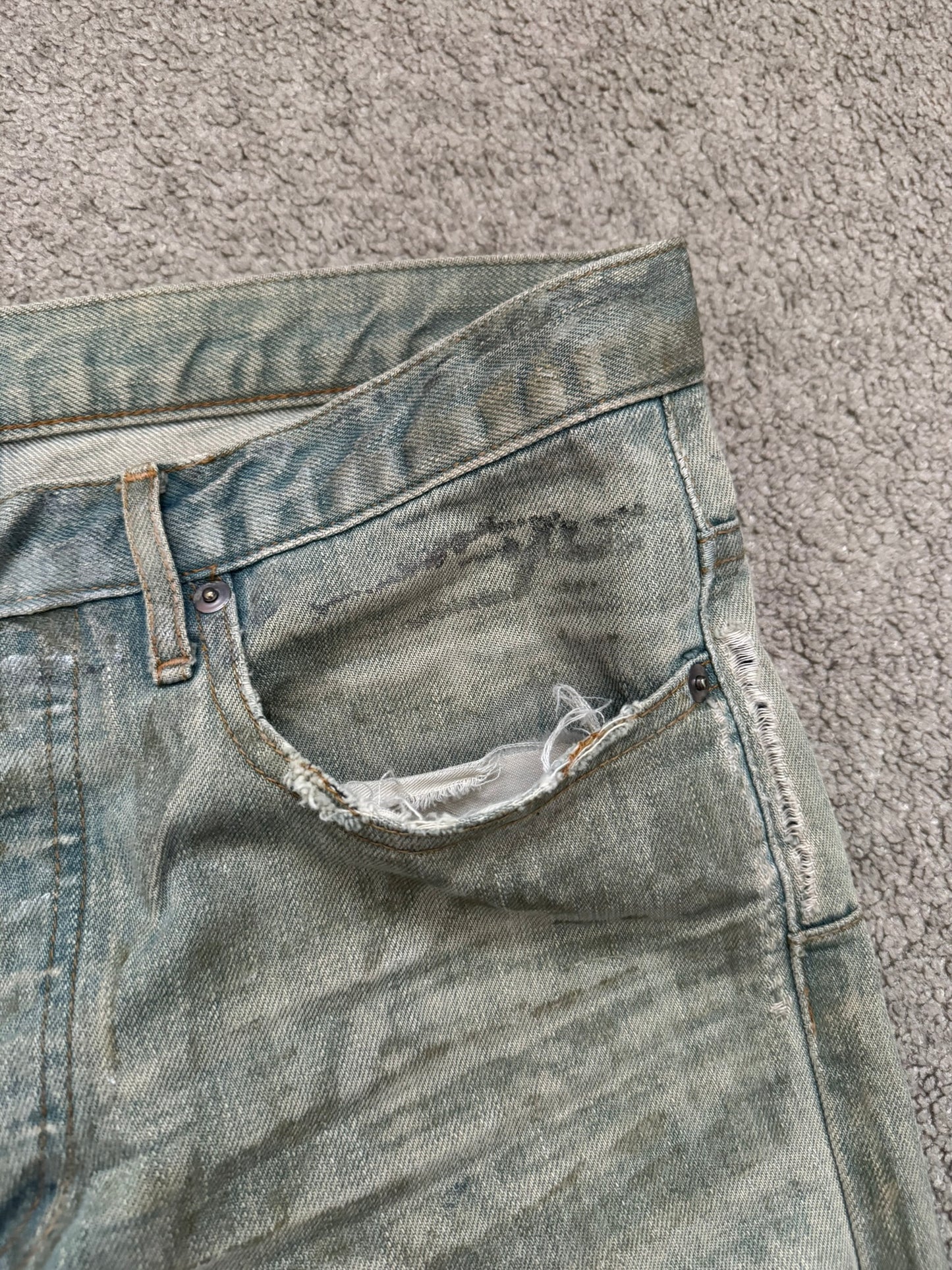 SS04 Dior Homme by Hedi Slimane “Bleu Claire” Waxed Denim Jeans