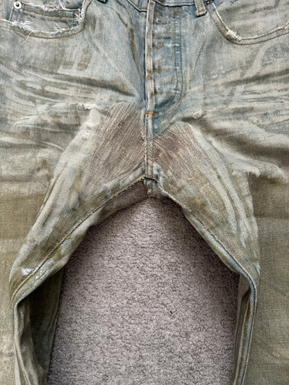 SS04 Dior Homme by Hedi Slimane “Bleu Claire” Waxed Denim Jeans
