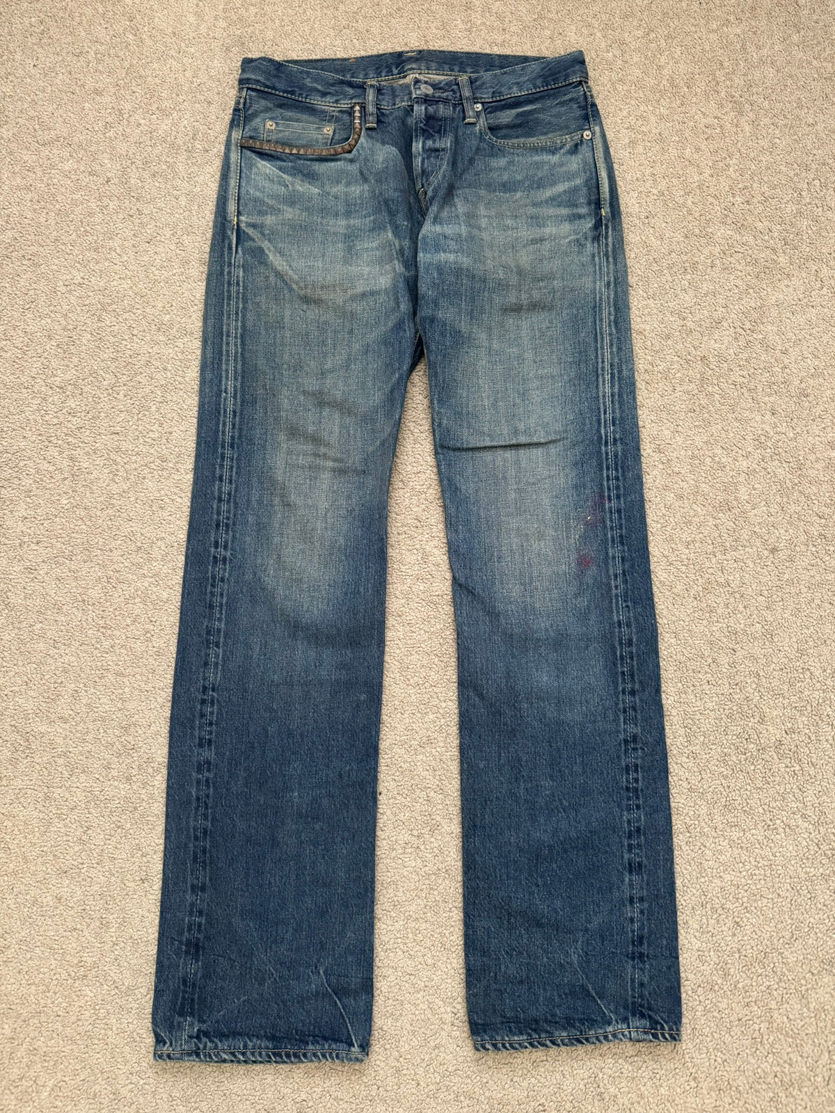 Hysteric Glamour Distressed Studded Painted Denim Jeans